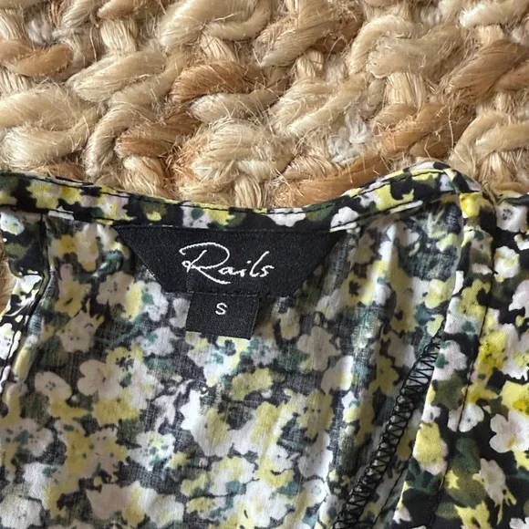 Rails Black and Yellow Floral Dress RAILS Louise Floral Tiered Mini Dress - Picture 3 of 5